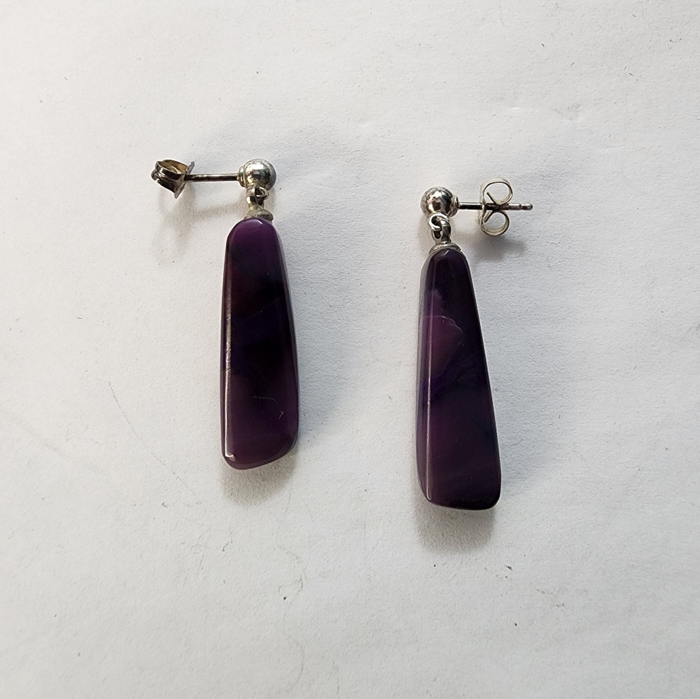 Handcrafted African Sugilite Post Earrings